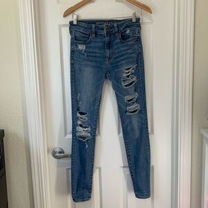 AEO Distressed Skinny Jeans